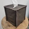 Brown with Burnished Black Leather Single Tissue Box Cover | Toiletry in Storage by Vantage Design
