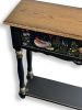 Hand-Painted Solid Wood Console Table – Custom Garden Scene Furniture, Black Entryway Console, Collectible Art | Tables by Birds and Gardens Inc. Item composed of oak wood in boho or country & farmhouse style