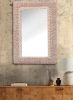 Handwoven Wool Wall Mirror, Blush Boho Farmhouse Decor | Decorative Objects by Swiflo