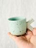 Twiggy Handle Espresso Cup & Saucer - Seafoam, Unique, Handmade Pottery | Drinkware by Tomoko Ceramics