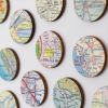 Vintage California Map Dots Collage, Circle | Paintings by Amelia Coward