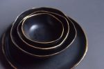 BLACK and GOLD bowl, handmade, natural minimal nordic rustic | Dinnerware by Laima Ceramics. Item composed of stoneware compatible with minimalism and contemporary style
