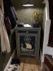 Navy Blue Bone Inlay Nightstand, Nautical Ship Coastal Bedside Table | Storage by IKKAZA