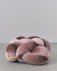 (M) Plum Velvet Knot Floor Cushion | Pouf in Pillows by Knots Studio. Item made of wood with fabric