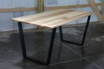 Modern Ash Dining Table with Black Steel Tapered Legs (in st | Tables by Hazel Oak Farms. Item made of wood & metal