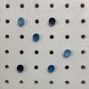 Pin Point Blue 6" x 6" | Mixed Media in Paintings by Emeline Tate. Item composed of wood