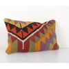 Turkish Colorful Bed Pillow Cover, Anatolian Kilim Cushion C | Pillows by Vintage Pillows Store