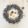Floral table centerpiece wreath of gray felt | Wall Sculpture in Wall Hangings by DecoMundo Home. Item composed of fabric compatible with minimalism and modern style