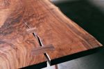 Live Edge Slab Walnut Dining Table | Tables by Urban Lumber Co.. Item composed of birch wood & steel