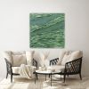 Green wabi sabi 3d fabric canvas, minimalist 3d textured | Mixed Media in Paintings by Berez Art. Item made of canvas works with minimalism & mid century modern style