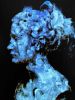 Blooming Mind – Blue Abstract Female Portrait Painting | Mixed Media in Paintings by Dario Moschetta