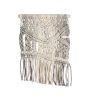 Ivory Grey Wool Macrame Wall Hanging: Hand Knitted Boho Tapestry Fiber Art | Wall Hangings by Swiflo
