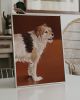 Cozy Dog Cafe Print, Whimsical Dog Painting, Coffee Lover Wall Art | Prints in Paintings by The Ugly Cat Studio