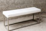 Tufted Upholstery Bench with Gold Metal | Benches & Ottomans by Hazel Oak Farms. Item composed of fabric and metal