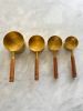Set of 8 Acacia Wood & Gold Measuring Cups and Spoons | Cooking Utensil in Utensils by Busa Designs