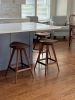 Mid Century Modern Swiveling Bar Stool: Wood Tractor Seat Counter Stool, USA Made | Chairs by Marco Bogazzi