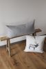 Light Blue Curly Wool Lumbar 14x28 | Pillow in Pillows by Vantage Design