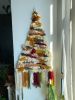 XL boho woven wall hanging Christmas tree in silver, gold, m | Macrame Wall Hanging in Wall Hangings by Awesome Knots. Item composed of wool