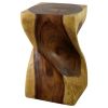 Haussmann® Big Twist Wood Stool Table 12 in SQ x 20 in H | Chairs by Haussmann®