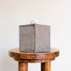 Hippopotamus Grey Leather Single Tissue Box Cover | Toiletry in Storage by Vantage Design