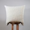 Cream White Wool with Beige Striations Pillow 24x24 | Pillows by Vantage Design