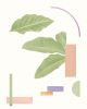 Pastel Botanical Collage Print with Abstract Geometric Shape | Prints by Capricorn Press. Item composed of paper compatible with boho and minimalism style