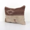 White Hemp Kilim Lumbar Pillow, Tribal Vintage Kilim Pillow, | Cushion in Pillows by Vintage Pillows Store