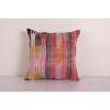 Striped Design Turkish Anatolian Kilim Pillow cover, Square | Cushion in Pillows by Vintage Pillows Store