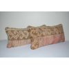 Set of Two Distressed Turkish Oushak Rug Pillow Cover | Sham in Linens & Bedding by Vintage Pillows Store. Item made of wool with fiber