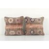 Pair Oushak Rug Square Pillow | Cushion in Pillows by Vintage Pillows Store. Item made of cotton with fiber