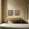 Sculptural Diptych Painting Set: Handmade Organic Textured Relief Wall Art, Rough Concrete 3D Sculpture | Wall Sculpture in Wall Hangings by Vaiva Art Atelier