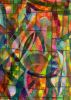 Organic Life - Framed Original Oil Pastel Drawing  - Abstract Color Geometric | Drawings by Eman's Gallery