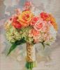 Bridal bouquet painting canvas original art, Custom wedding | Oil And Acrylic Painting in Paintings by Natart. Item made of canvas with synthetic