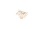 Astratto Ripple Rectangle Knob With Polished Nickel Finish | Hardware by Windborne Studios. Item composed of metal and glass
