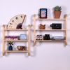 Three Tiered Wall Shelves: Pine, Walnut, Cherry Finish | Shelving in Storage by Spacecraft Furnishing