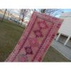 1970s Vintage Pink Turkish Kurdish Oushak Runner - Hallway | Runner Rug in Rugs by Vintage Pillows Store. Item made of cotton with fiber