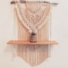 Ashley Macrame Wall Hanging Shelf | Wall Hangings by Rosie the Wanderer. Item made of wood & fiber