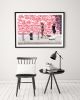 Colorful New York City street photograph, 'Lady Walks Dogs' | Photography by PappasBland. Item composed of paper in contemporary or urban style
