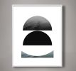 Minimalist Abstract Geometric Scandinavian Art, Large Black | Prints by Capricorn Press. Item made of paper compatible with boho and minimalism style