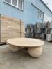 Travertine round marble table | Coffee Table in Tables by AYMARBLEDESIGN LLC