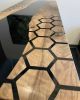 Luxury Custom Order, Black Epoxy Resin, Hexagon Honeycomb | Dining Table in Tables by LuxuryEpoxyFurniture. Item made of wood with synthetic