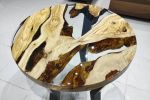 Custom 24" Diameter, Round Epoxy Coffee Table, Olive Wood | Dining Table in Tables by LuxuryEpoxyFurniture. Item composed of wood and synthetic