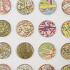 One Hundred and Fifty London Map Dots with Gold Leaf | Collage in Paintings by Amelia Coward