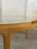 Modern Round Wood Coffee Table with Glass Top, USA made | Tables by Marco Bogazzi