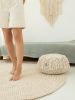 Boho pouf with macrame decor | Pillows by Anzy Home. Item composed of cotton