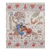 Vintage Folk Art Silk Human Pictorial Suzani From Uzbekistan | Tablecloth in Linens & Bedding by Vintage Pillows Store