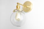 Brass Sconce Light - Mid Century Modern - Model No. 5456 | Sconces by Peared Creation. Item composed of brass & glass
