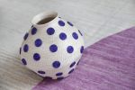 spotted large bulbous vase cream | Vases & Vessels by Charlie Sprout. Item composed of fiber