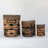 Wild Silk Shibori Basket - Stick Pattern - Onyx & Natural | Storage Basket in Storage by Tanana Madagascar. Item composed of cotton