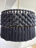 Black Tassel Chandelier, Large Boho Chandelier, Cotton Tassel Light Shade, Luxury Ceiling Light, | Macrame Wall Hanging in Wall Hangings by RavaTapestryArt